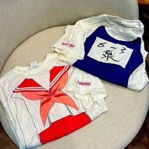 Lucky Star Anime front & back print T-shirt Set ⭐️⭐️